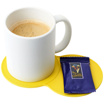 Picture of SIDEKICK PLASTIC COASTER in Yellow.