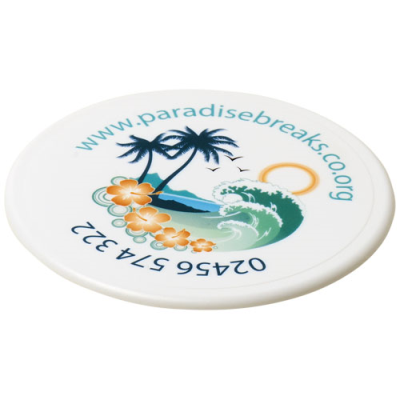 Picture of RENZO ROUND PLASTIC COASTER in White