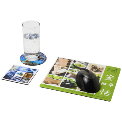 Picture of Q-MAT® MOUSEMAT AND COASTER SET COMBO 1 in Black Solid