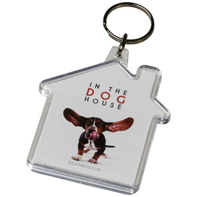 Picture of COMBO HOUSE-SHAPED KEYRING CHAIN in Clear Transparent Clear Transparent