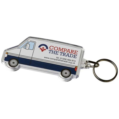 Picture of COMBO VAN-SHAPED KEYRING CHAIN in Transparent Clear Transparent