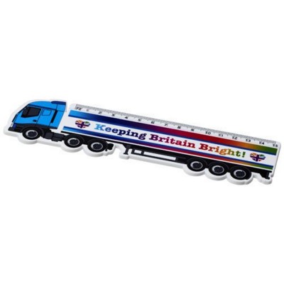 Picture of LOKI 15 CM LORRY-SHAPED PLASTIC RULER in White Solid