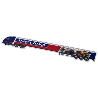 Picture of LOKI 30 CM LORRY-SHAPED PLASTIC RULER in White Solid