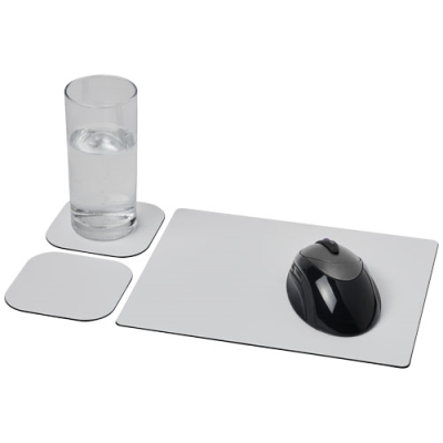 Picture of BRITE-MAT® MOUSEMAT AND COASTER SET COMBO 3 in Solid Black.