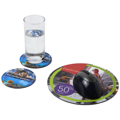 Picture of Q-MAT® MOUSEMAT AND COASTER SET COMBO 5 in Black Solid