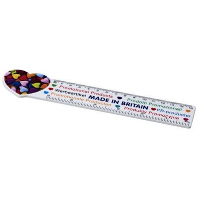 Picture of LOKI 15 CM HEART-SHAPED PLASTIC RULER in White Solid