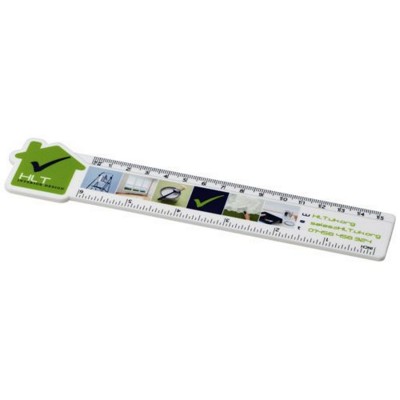 Picture of LOKI 15 CM HOUSE-SHAPED PLASTIC RULER in White Solid