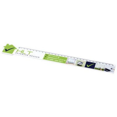 Picture of LOKI 30 CM HOUSE-SHAPED PLASTIC RULER in White Solid