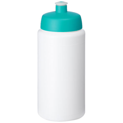 Picture of BASELINE® PLUS GRIP 500 ML SPORTS LID SPORTS BOTTLE in White & Aqua.