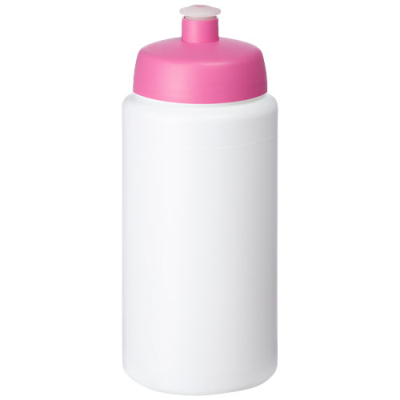 Picture of BASELINE® PLUS GRIP 500 ML SPORTS LID SPORTS BOTTLE in White & Pink.
