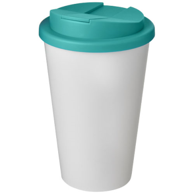 Picture of AMERICANO® 350 ML TUMBLER with Spill-Proof Lid in White & Aqua
