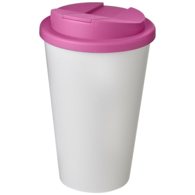 Picture of AMERICANO® 350 ML TUMBLER with Spill-Proof Lid in White & Magenta.