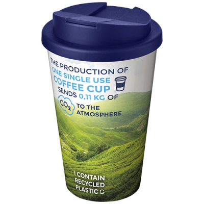 Picture of BRITE-AMERICANO® 350 ML TUMBLER with Spill-Proof Lid in White & Blue.