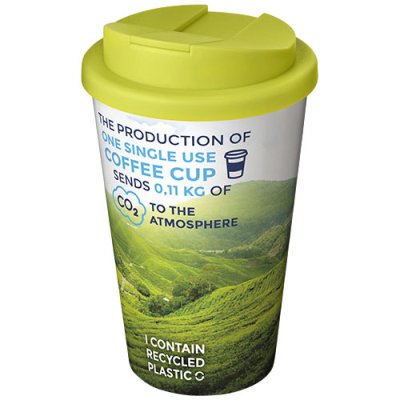 Picture of BRITE-AMERICANO® 350 ML TUMBLER with Spill-Proof Lid in White & Lime