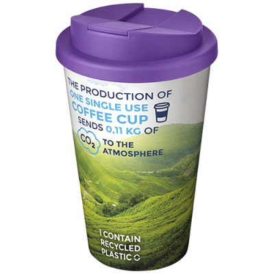 Picture of BRITE-AMERICANO® 350 ML TUMBLER with Spill-Proof Lid in White & Purple