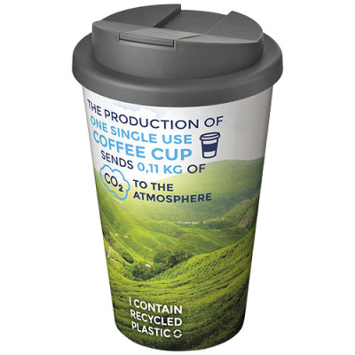 Picture of BRITE-AMERICANO® 350 ML TUMBLER with Spill-Proof Lid in White & Grey.