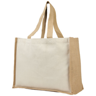 Picture of VARAI 320 G & M² CANVAS AND JUTE SHOPPER TOTE BAG 23L in Natural & Natural.