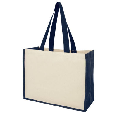Picture of VARAI 320 G & M² CANVAS AND JUTE SHOPPER TOTE BAG 23L in Navy.