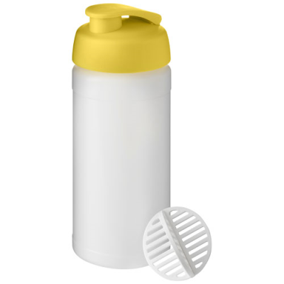 Picture of BASELINE PLUS 500 ML SHAKER BOTTLE in Yellow & Frosted Clear Transparent.
