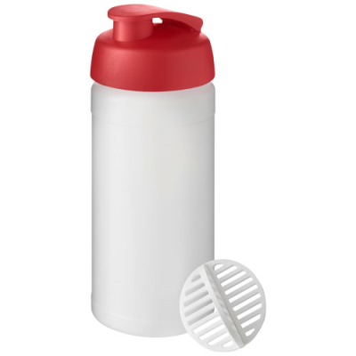 Picture of BASELINE PLUS 500 ML SHAKER BOTTLE in Red & Frosted Clear Transparent