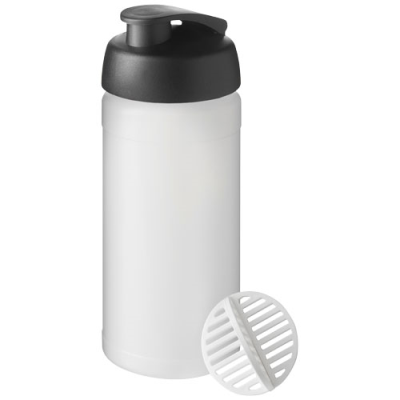Picture of BASELINE PLUS 500 ML SHAKER BOTTLE in Solid Black & Frosted Clear Transparent.