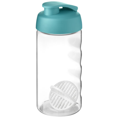 Picture of H2O ACTIVE® BOP 500 ML SHAKER BOTTLE in Aqua Blue & Clear Transparent.