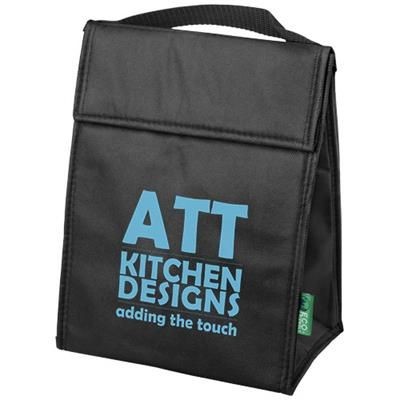 Picture of TRIANGULAR NON-WOVEN LUNCH COOL BAG in Black Solid