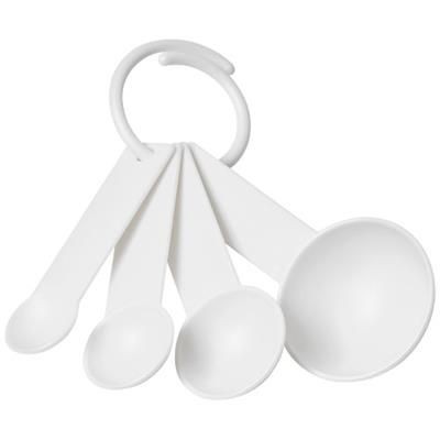 Picture of NESS PLASTIC MEASURING SPOON SET with 4 Sizes in White Solid