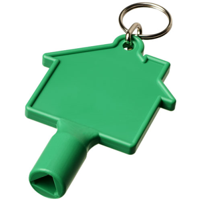 Picture of MAXIMILIAN HOUSE-SHAPED METERBOX KEY with Keyring Chain in Green