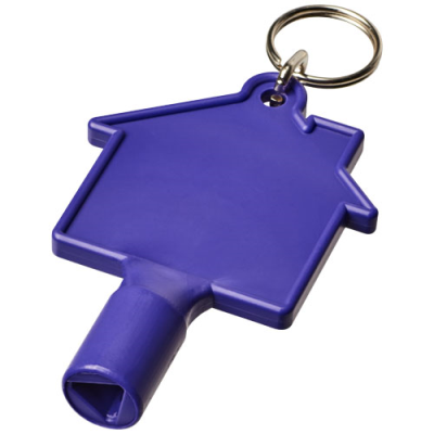 Picture of MAXIMILIAN HOUSE-SHAPED METERBOX KEY with Keyring Chain in Purple