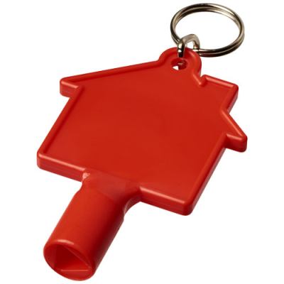 Picture of MAXIMILIAN HOUSE-SHAPED UTILITY KEY with Keyring Chain in Red