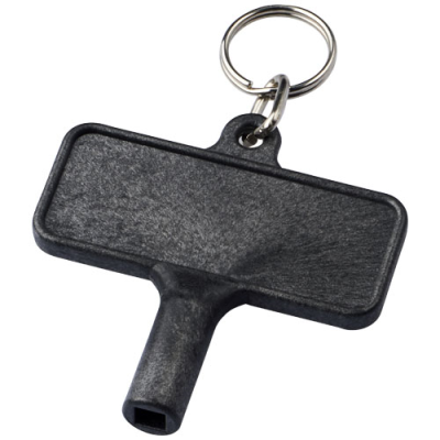 Picture of LARGO PLASTIC RADIATOR KEY with Keyring Chain in Solid Black