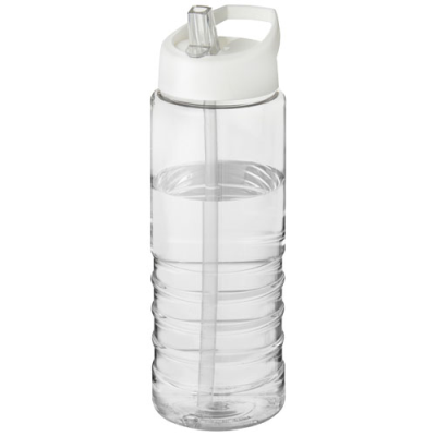 Picture of H2O ACTIVE® TREBLE 750 ML SPOUT LID SPORTS BOTTLE in Clear Transparent & White.