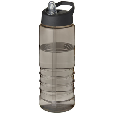 Picture of H2O ACTIVE® TREBLE 750 ML SPOUT LID SPORTS BOTTLE in Charcoal & Solid Black.