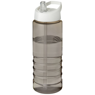 Picture of H2O ACTIVE® TREBLE 750 ML SPOUT LID SPORTS BOTTLE in Charcoal & White.
