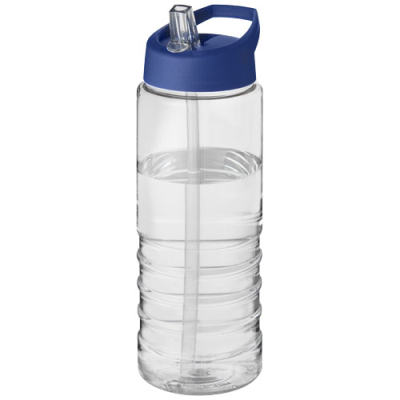 Picture of H2O ACTIVE® TREBLE 750 ML SPOUT LID SPORTS BOTTLE in Clear Transparent & Blue