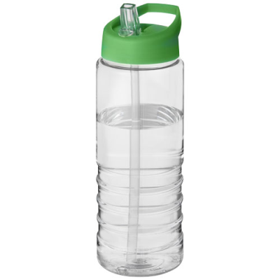 Picture of H2O ACTIVE® TREBLE 750 ML SPOUT LID SPORTS BOTTLE in Clear Transparent & Green