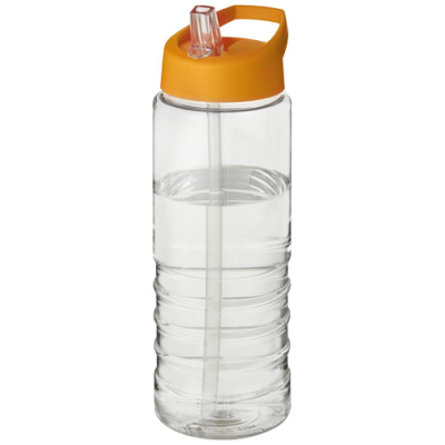 Picture of H2O ACTIVE® TREBLE 750 ML SPOUT LID SPORTS BOTTLE in Clear Transparent & Orange.