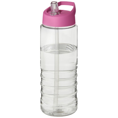 Picture of H2O ACTIVE® TREBLE 750 ML SPOUT LID SPORTS BOTTLE in Clear Transparent & Pink.