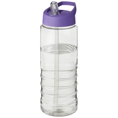 Picture of H2O ACTIVE® TREBLE 750 ML SPOUT LID SPORTS BOTTLE in Clear Transparent & Purple