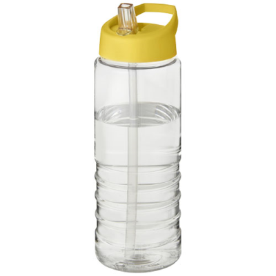 Picture of H2O ACTIVE® TREBLE 750 ML SPOUT LID SPORTS BOTTLE in Clear Transparent & Yellow.