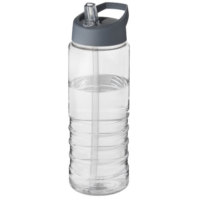 Picture of H2O ACTIVE® TREBLE 750 ML SPOUT LID SPORTS BOTTLE in Clear Transparent & Storm Grey.