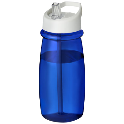 Picture of H2O ACTIVE® PULSE 600 ML SPOUT LID SPORTS BOTTLE in Blue & White.