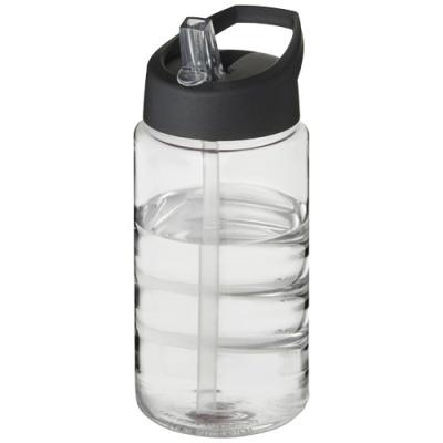 Picture of H2O ACTIVE® BOP 500 ML SPOUT LID SPORTS BOTTLE in Clear Transparent & Solid Black