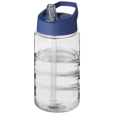 Picture of H2O ACTIVE® BOP 500 ML SPOUT LID SPORTS BOTTLE in Clear Transparent & Blue