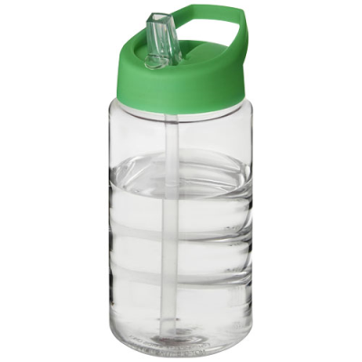 Picture of H2O ACTIVE® BOP 500 ML SPOUT LID SPORTS BOTTLE in Clear Transparent & Green
