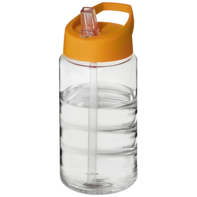 Picture of H2O ACTIVE® BOP 500 ML SPOUT LID SPORTS BOTTLE in Clear Transparent & Orange