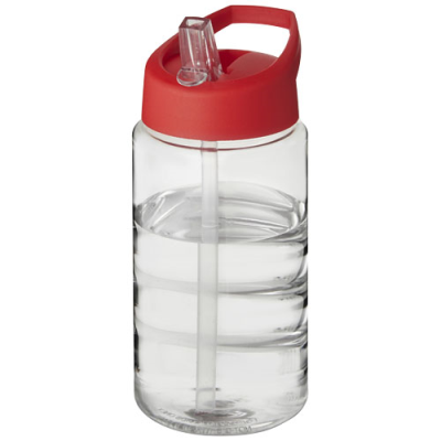 Picture of H2O ACTIVE® BOP 500 ML SPOUT LID SPORTS BOTTLE in Clear Transparent & Red