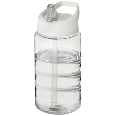 Picture of H2O ACTIVE® BOP 500 ML SPOUT LID SPORTS BOTTLE in Clear Transparent & White