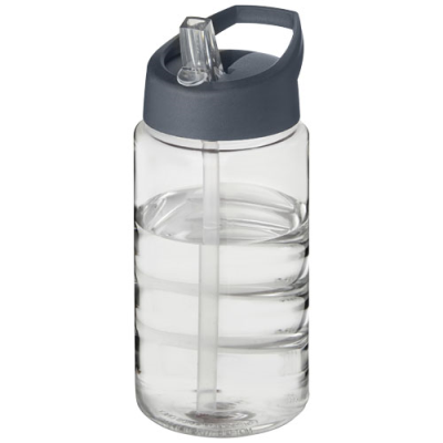 Picture of H2O ACTIVE® BOP 500 ML SPOUT LID SPORTS BOTTLE in Clear Transparent & Storm Grey